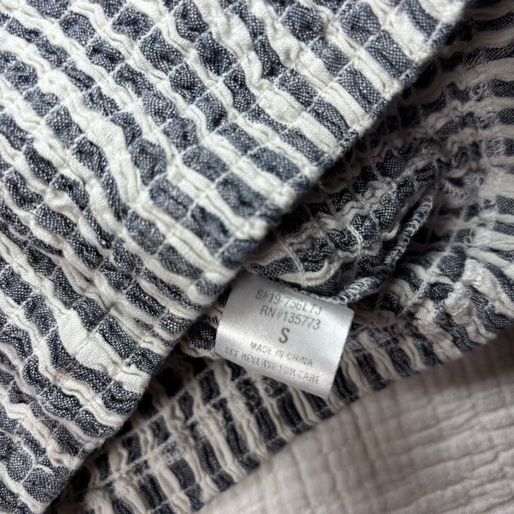 Pants Store Chic Blue Striped Ruffle Crop Top - Picture 4 of 5